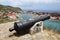 Old cannon on top of Gustavia Harbor at St. Barths