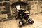 Old cannon in wall in Edinburgh castle