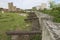 Old cannons at the fortress wall of Ozama Fortress in Santo Domingo, Dominican Republic.