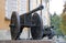 Old cannons put in a row in Moscow Kremlin. UNESCO Heritage Site.