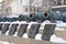 Old cannons shown in Moscow Kremlin. UNESCO World Heritage Site.