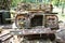 Old car antique rusted left in farm, agriculture car