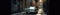 An old car is parked in a narrow alleyway. AI generative image.