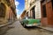 Old car in shabby Havana street, cuba