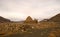 Old caravanserai or Chinese tomb surrounded by mountains at Bash Gumbaz near Alichur in the Gorno-Badakshan