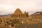 Old caravanserai or Chinese tomb surrounded by mountains at Bash Gumbaz near Alichur in the Gorno-Badakshan