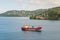 Old cargo ship and Grenada coastline