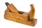 Old carpenter tool wood Plane on a white