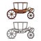 Old carriage for marriage, wedding vintage chariot