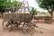 Old carriage. Wooden wagon