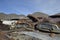 Old cars at Scotty`s Castle,  Death Valley, California