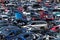 Old cars at a scrap yard