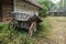 An old cart near the traditional ukraine house