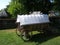 Old cart with tarpaulin