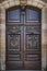 Old carved neoclassical wooden door