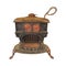 Old cast iron wood cook stove isolated.