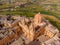 Old castle Mdina cathedral city, Malta. Aerial top view