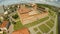 The old castle of Prince Gedimin in the city of Lida. Belarus. Aerial view.