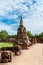 Old castle stone temple,old brick pagoda in asia, Thailand