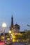 Old Castle Tower and st Lambertus church, Dusseldorf