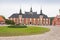 Old castle tower, statue and courtyard in JÃ¦gerspris, Denmark