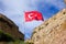 Old castle and turkish flag