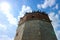 Old castle watch tower of medieval Zaraysk Kremlin, Moscow Region, Russia close up view