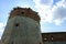 Old castle watch tower of medieval Zaraysk Kremlin, Moscow Region, Russia close up view