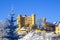 Old castle in the winter forest, Germany