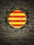 Old Catalonia flag in brick wall