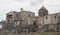 Old catholic church facade in Cuzco Peru