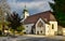 Old catholic church on a sunny autumn day. Altenmarkt bei Sankt Gallen, state of Styria, Austria