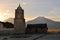 Old Catholic stone church in Sajama, Bolivia