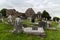 Old celtic cemetery graveyard in ireland