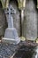 Old Celtic cross and gravestones at St.Mary\'s Cathedral, Limerick,Ireland,october,2014