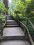 Old cement railings along path at the Butchart Gardens in Victoria BC Canada