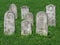 Old cemetery tombstones.