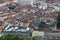 Old centre of Grenoble, seen from the Bastilla mountain, France