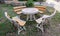 Old chair and table made from cement