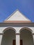 Old chapel in bright sky at Wat Thai temple , Songkhla , Thailand