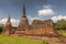 Old Chedi at the ruins Wat Phra Si Sanphet Temple, Thailand, Ayutthaya