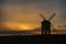 The old Chesterton Windmill at dusk sunset