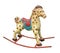 Old childâ€™s rocking horse Isolated.