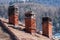 Old chimneys made of bricks