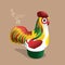 Old Chinese kid`s toy: Clay sculpture rooster