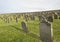 Old church cemetary with headstones