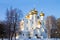 Old church of the city of Yaroslavl in winter