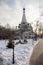 The old Church in a Moscow Park. Winter. Russia.