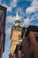 Old church seen from a downward angle on a bright day, Stockholm Sweden