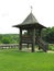 Old church wooden belfry bell tower